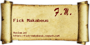 Fick Makabeus névjegykártya